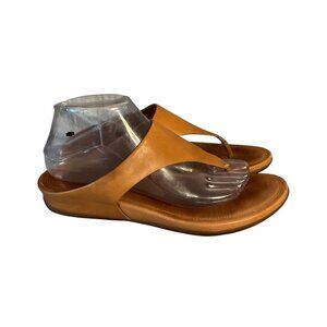 FitFlop Womens Tan  brown Leather Toe-Post Sandals US 9/EU 41 flip flops